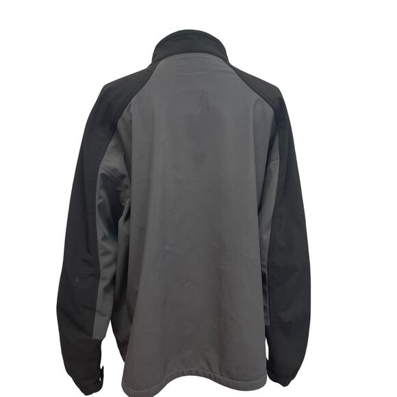 Hand Printed Upcycled 3XL Red Poppy Flower Weatherproof Full Zip Jacket - Picture 3 of 5